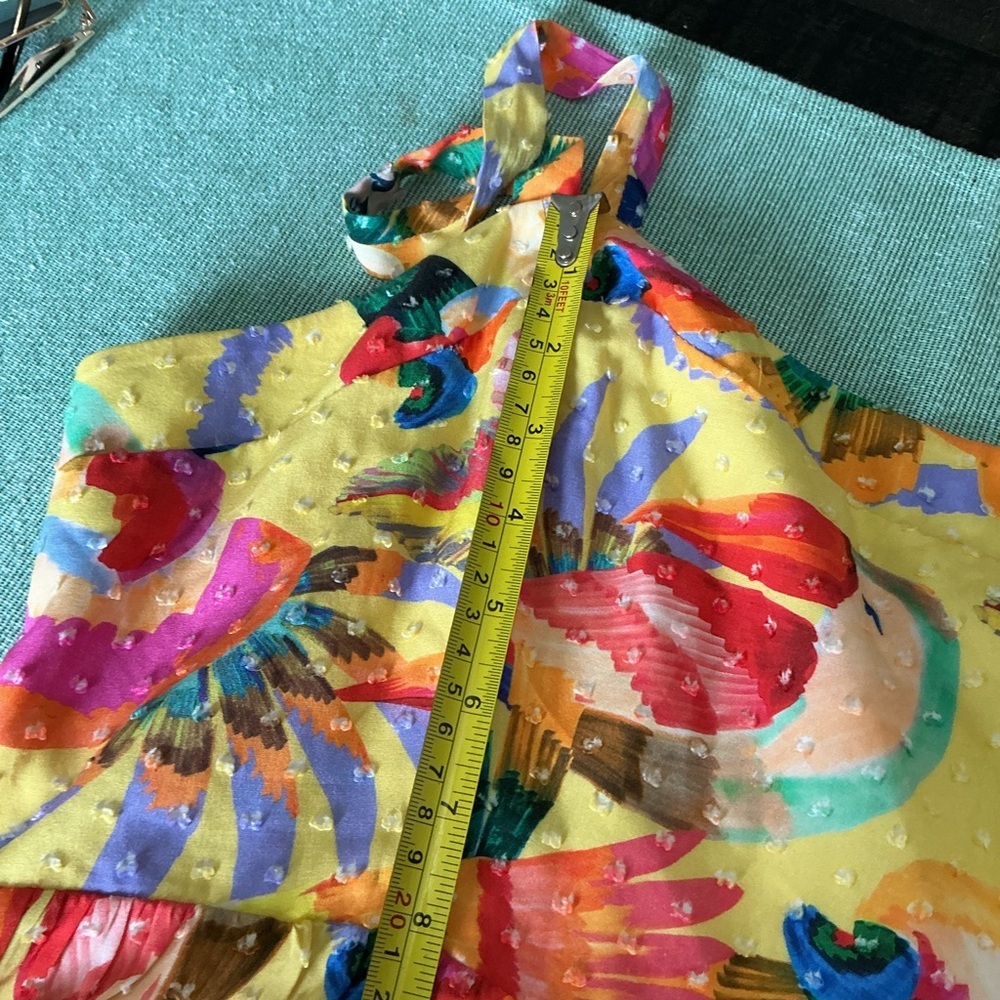 FARM Rio Yellow Floral Maxi Dress with Multicolor Print Size XL - Picture 11 of 14